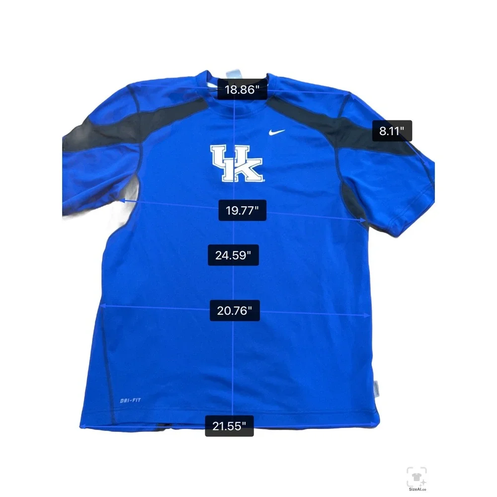 Nike Men Medium‎ Blue Black Dri-FIT UK Kentucky Wildcats NCAA Athletic Shirt